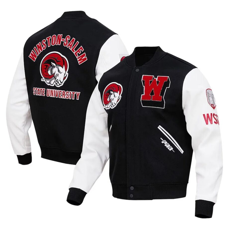 Classic Winston-Salem State Black & White Varsity Jacket