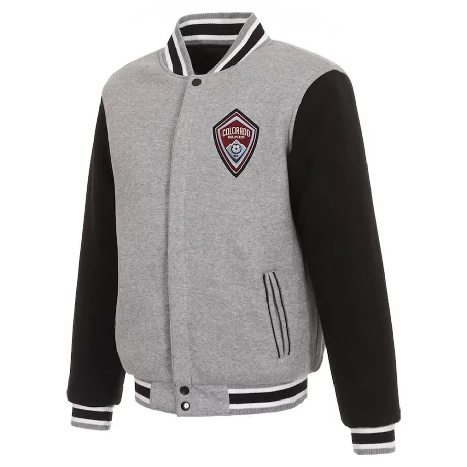 Colorado Rapids Gray & Black Varsity Wool Jacket