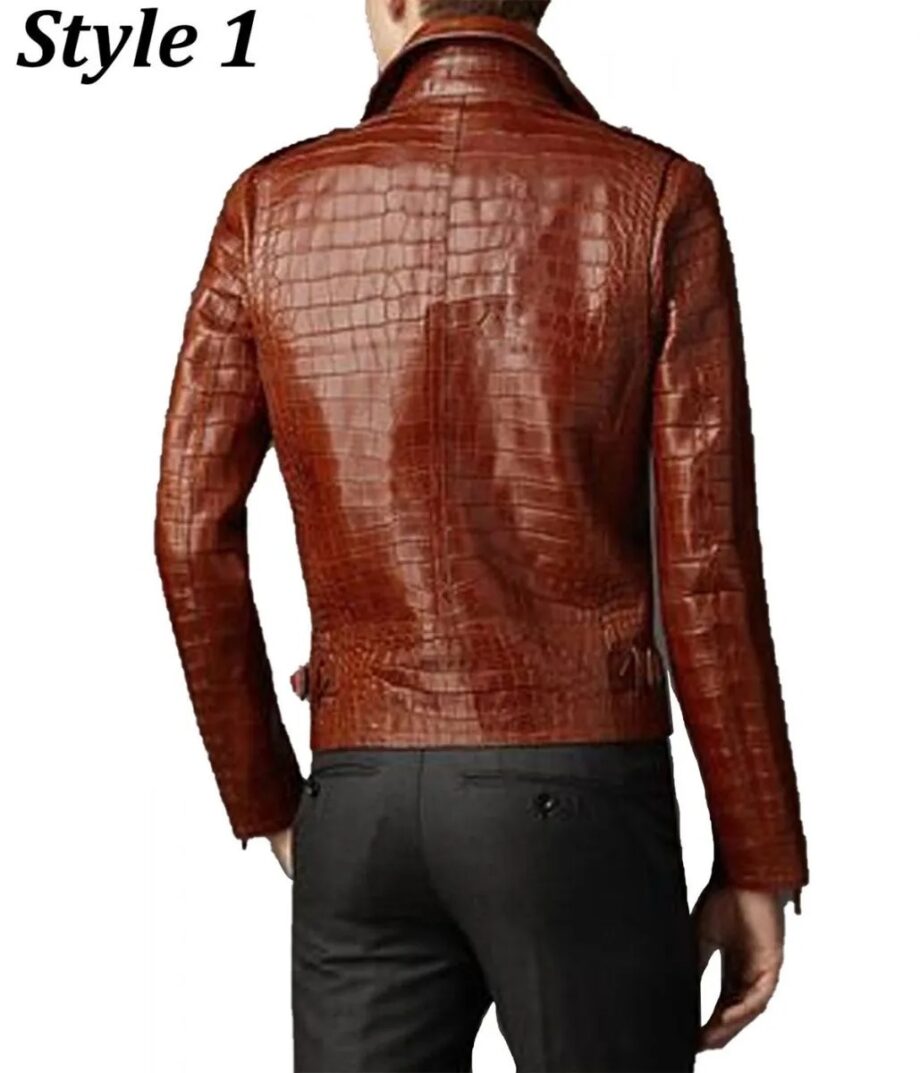 Biker Croc Alligator Leather Jacket