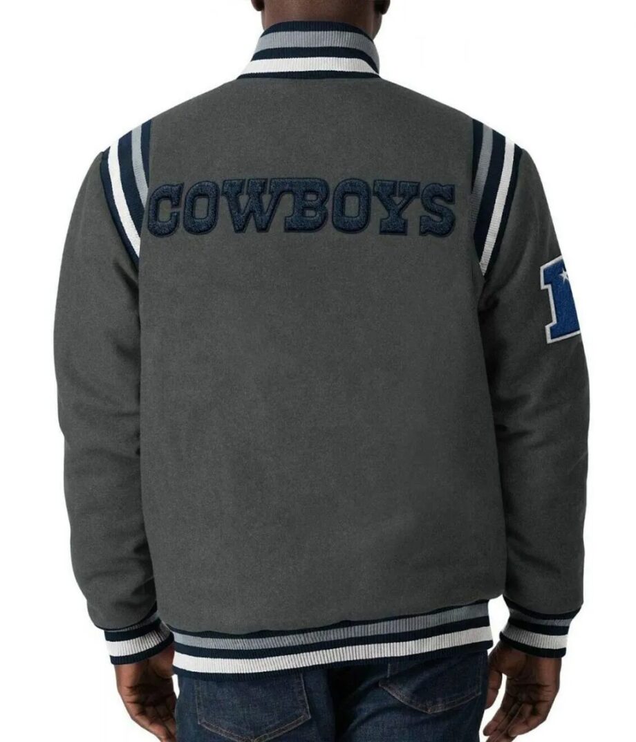 Gray Dallas Cowboys Varsity Wool Jacket