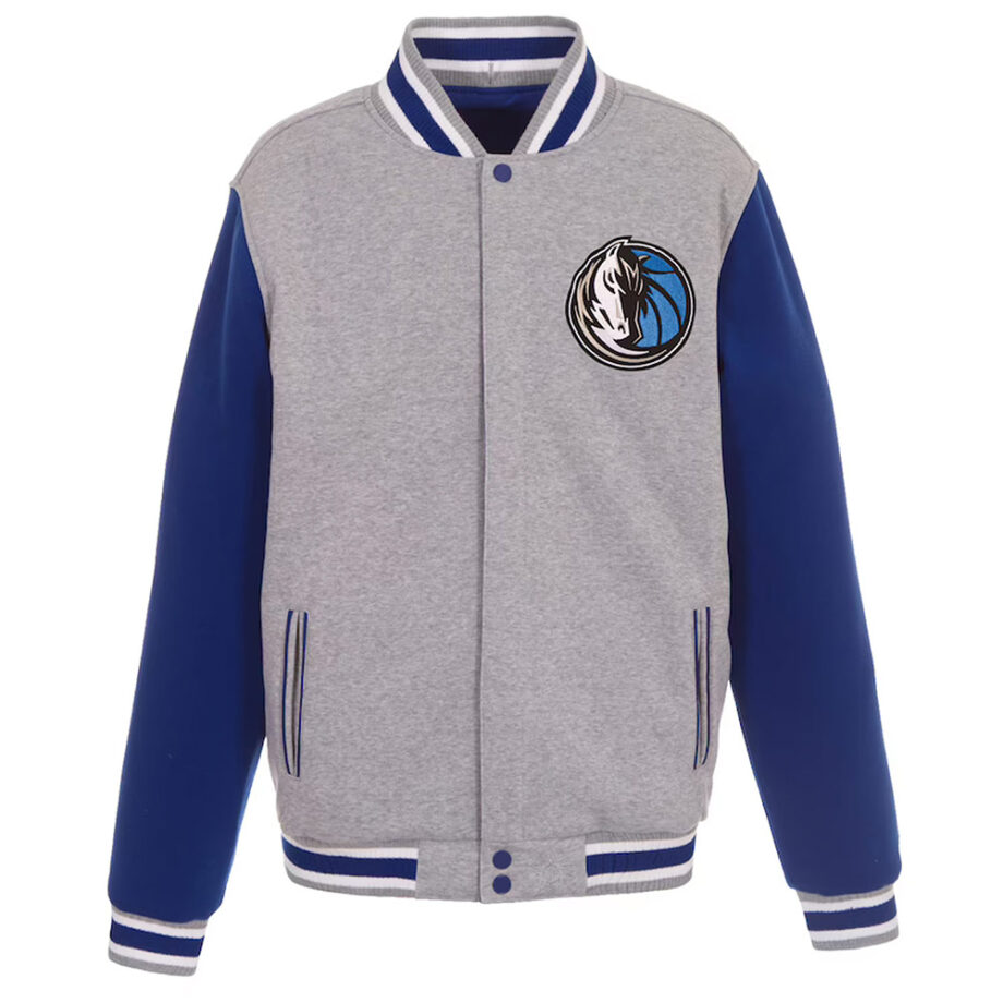 Dallas Mavericks Gray & Royal Varsity Wool Jacket