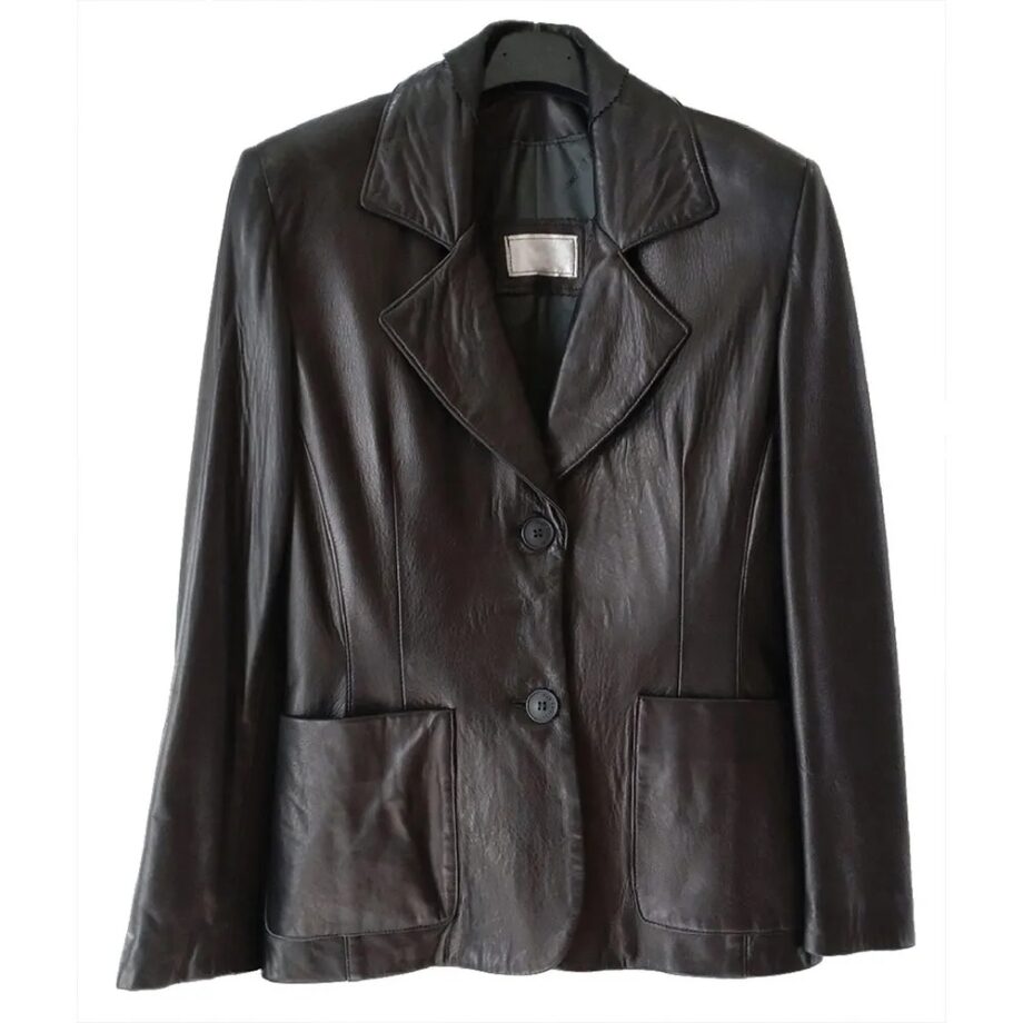 Transatlantic Deleila Piasko Leather Blazer