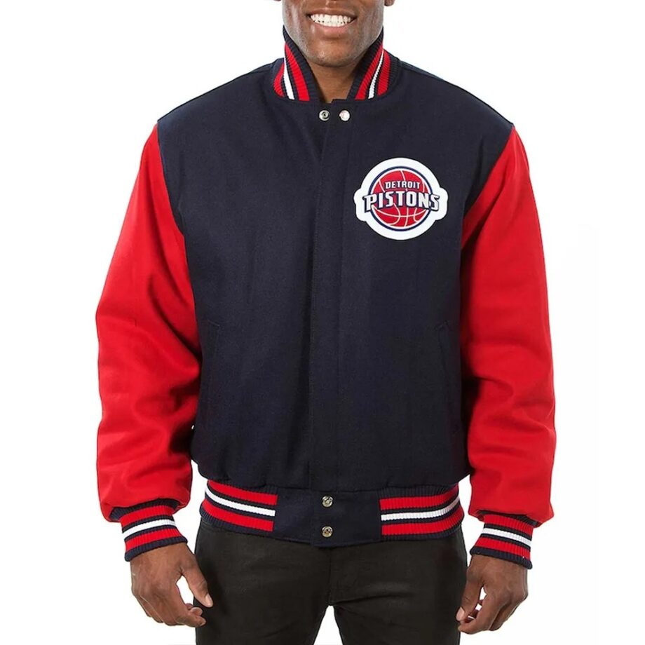 Detroit Pistons Navy/Red Varsity Wool Jacket