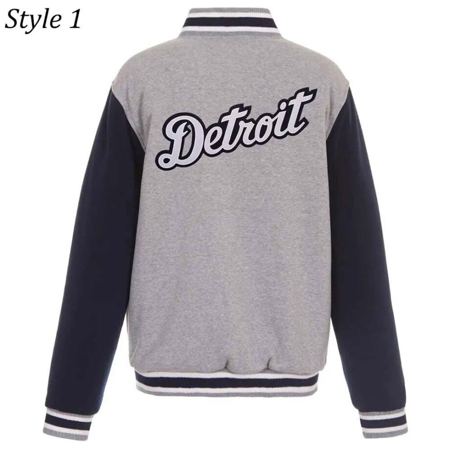 Detroit Tigers Navy & Gray Varsity Wool Jacket