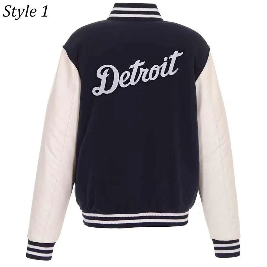 Detroit Tigers Navy and White Varsity Jacket