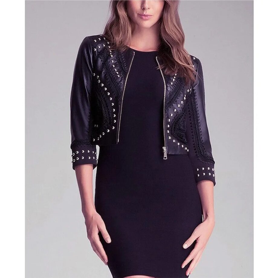 Eye Candy Kiersey Clemons Studded Leather Jacket