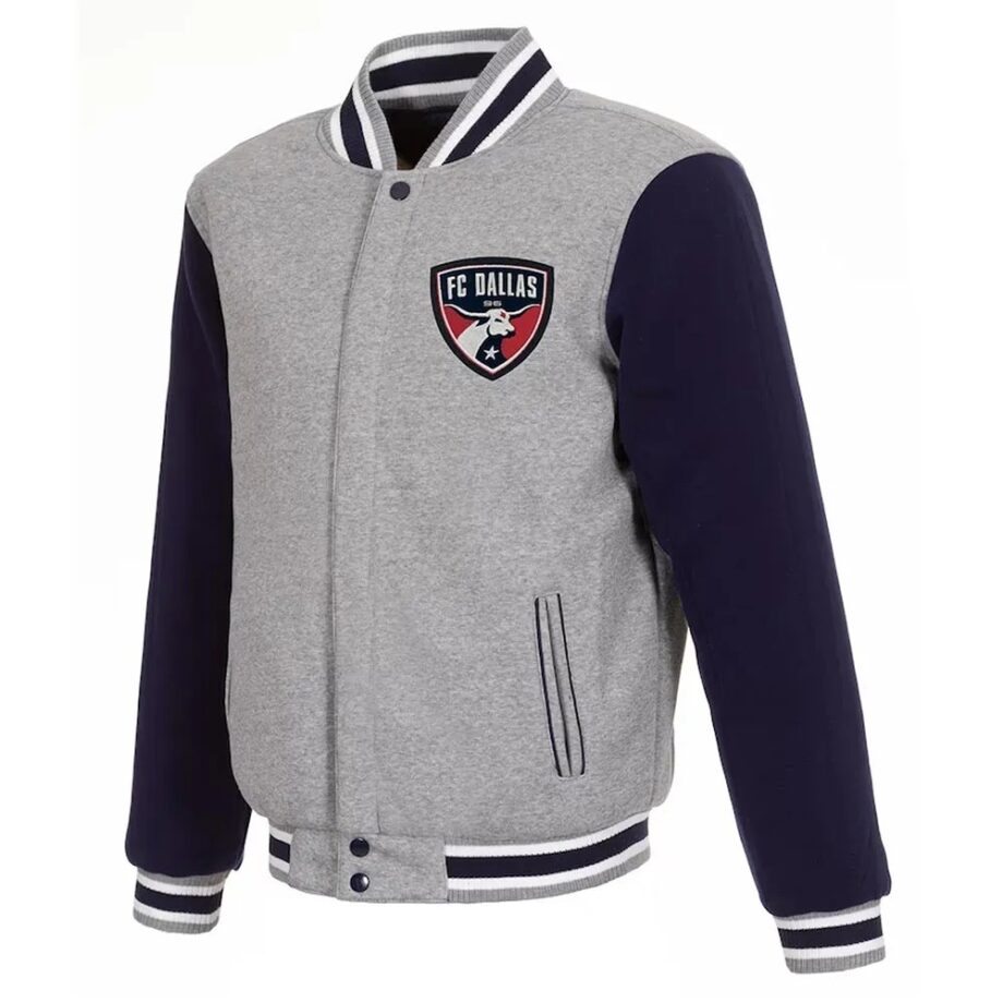 FC Dallas Navy & Gray Varsity Wool Jacket