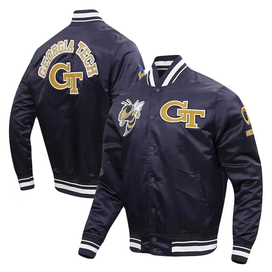 Georgia Tech Yellow Jackets Navy Satin Jacket