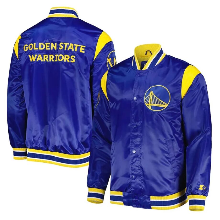 Golden State Warriors Force Play Royal Satin Jacket