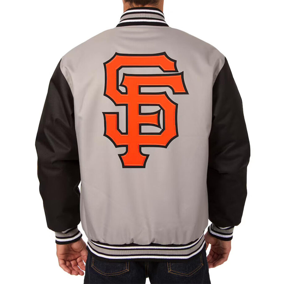 Gray/Black Youth San Francisco Giants Poly Twill Jacket
