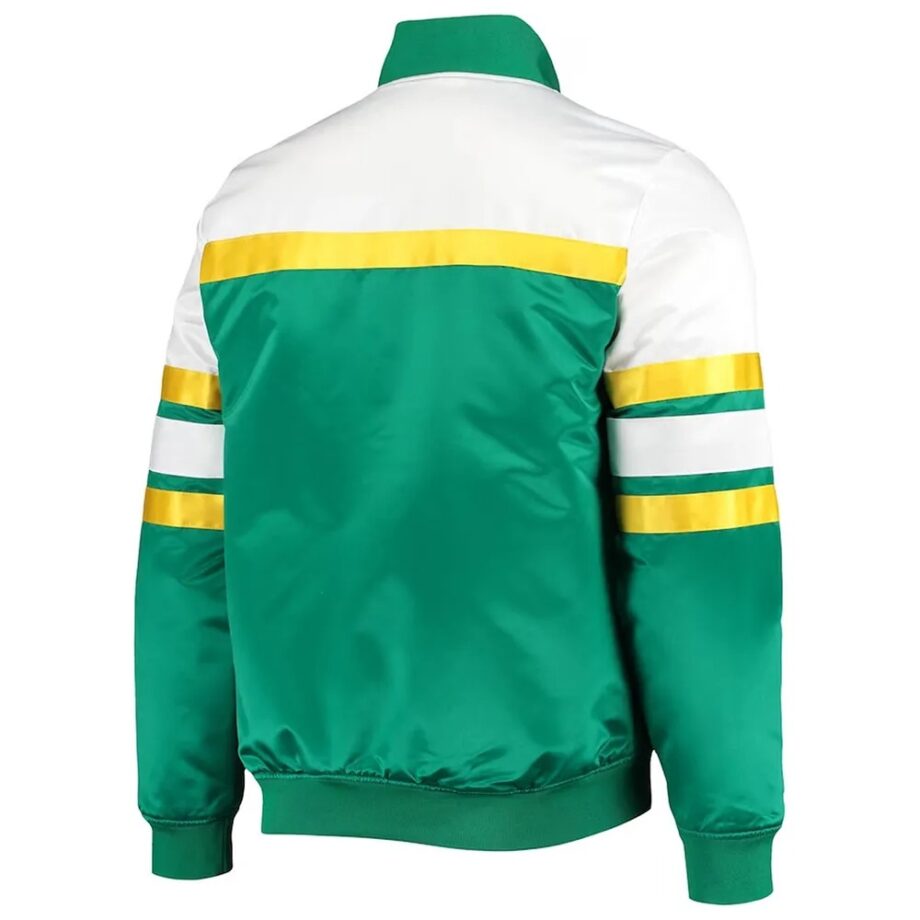 Vintage Green Seattle Supersonics Script Satin Jacket