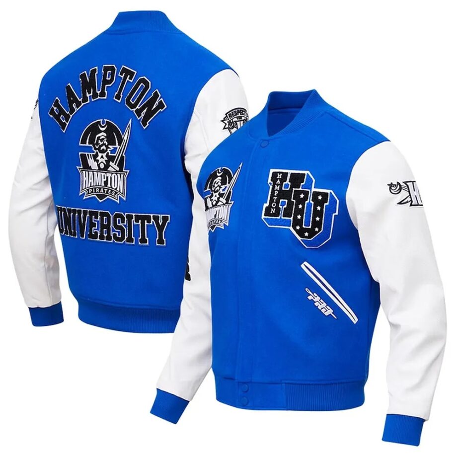 Hampton Pirates Royal & White Varsity Jacket