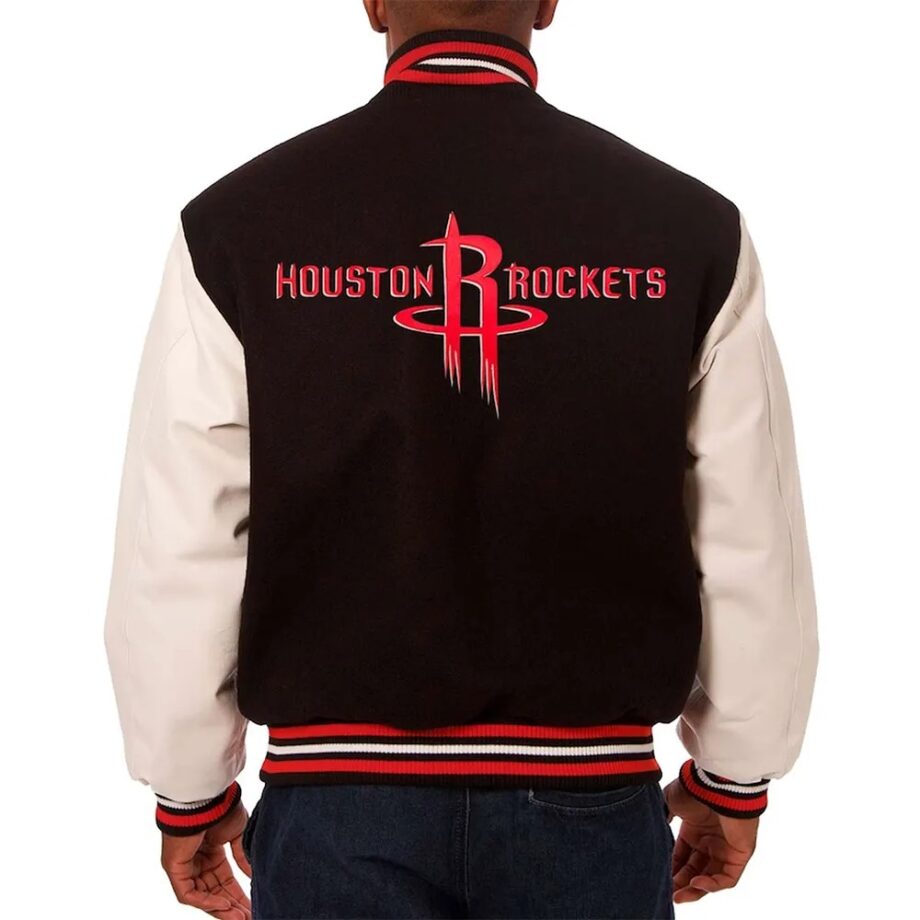 Houston Rockets Black & White Varsity Jacket