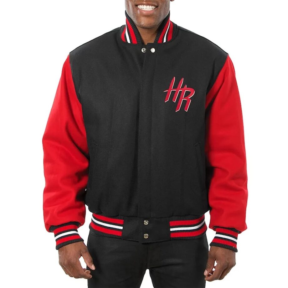 Houston Rockets Black & Red Varsity Wool Jacket