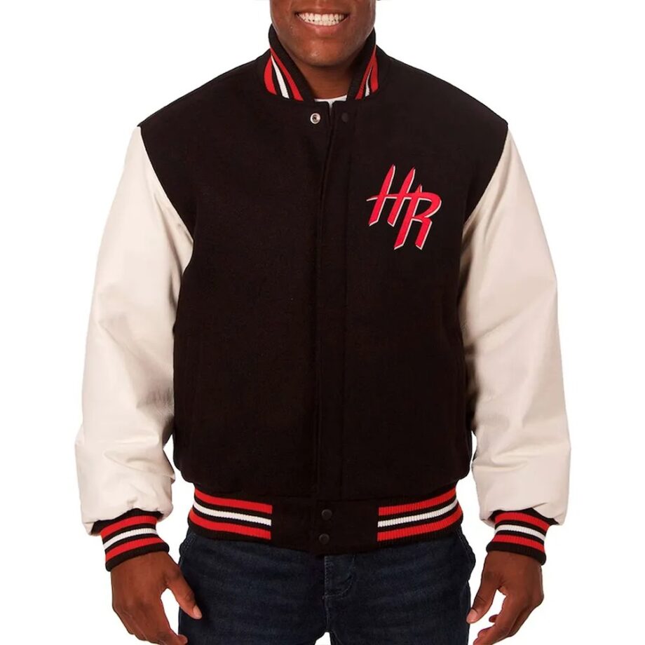 Houston Rockets Black & White Varsity Jacket