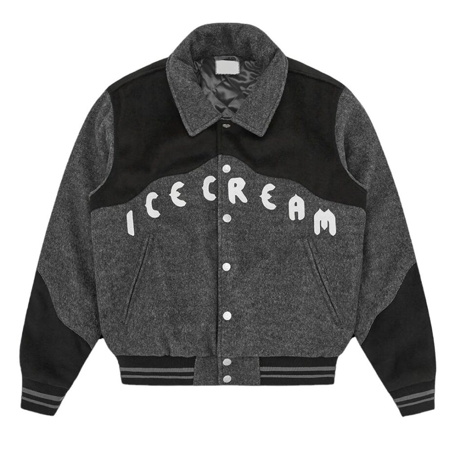 ICECREAM Western Gray Varsity Jacket