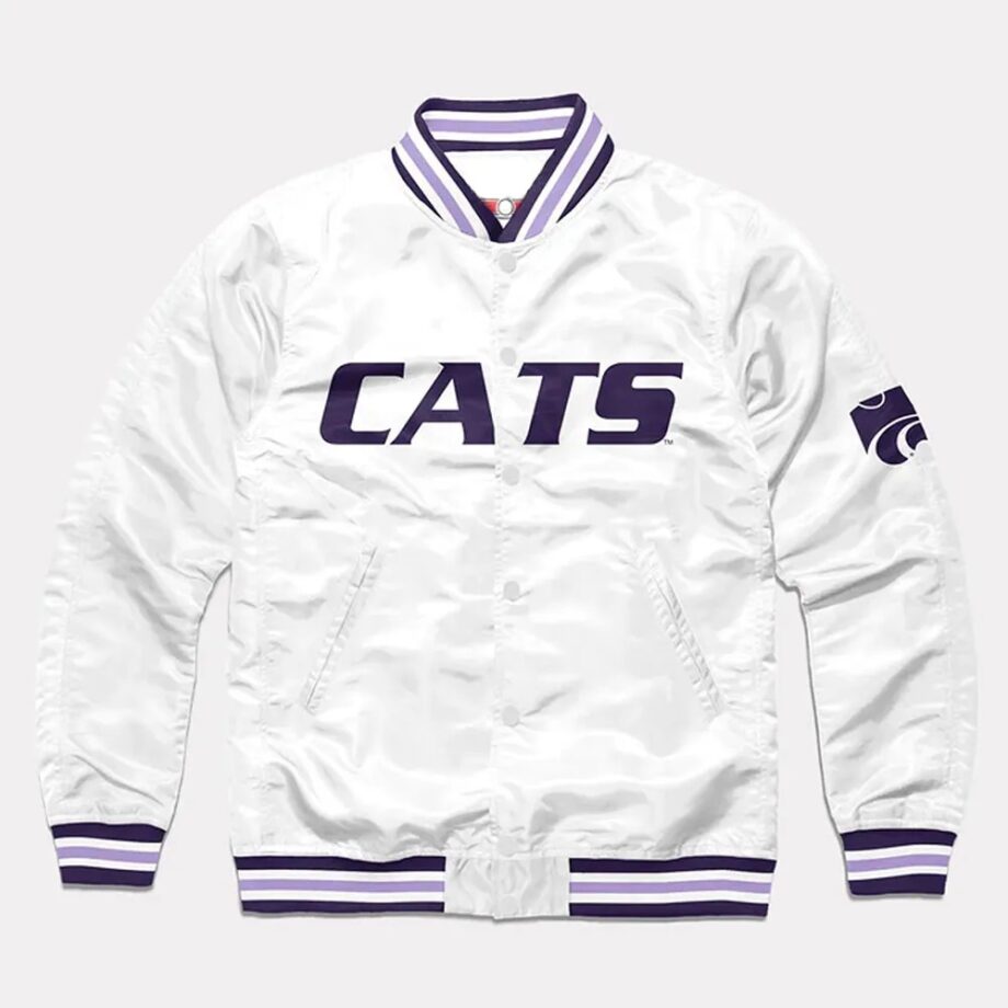 Kansas State Wildcats White Satin Jacket
