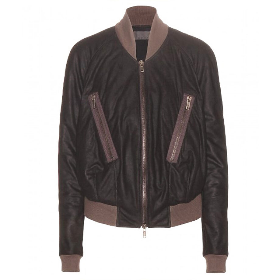 Kim Kardashian Leather Bomber Jacket