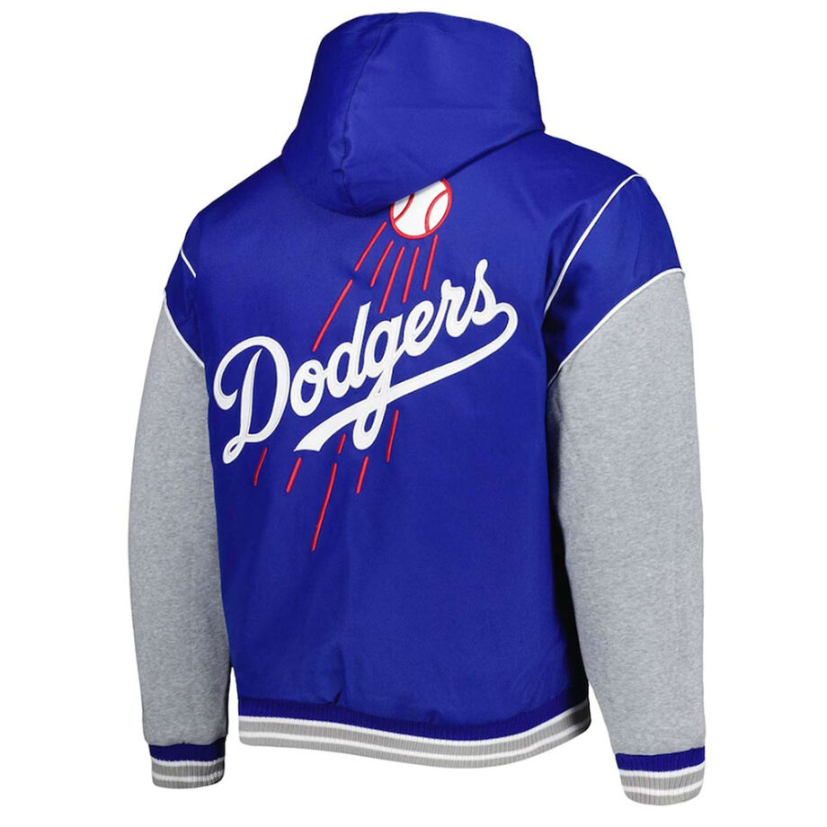 LA Dodgers Royal and Gray Hoodie Jacket