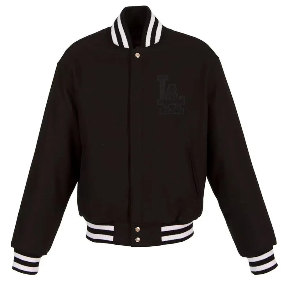 LA Dodgers Black Varsity Wool Jacket