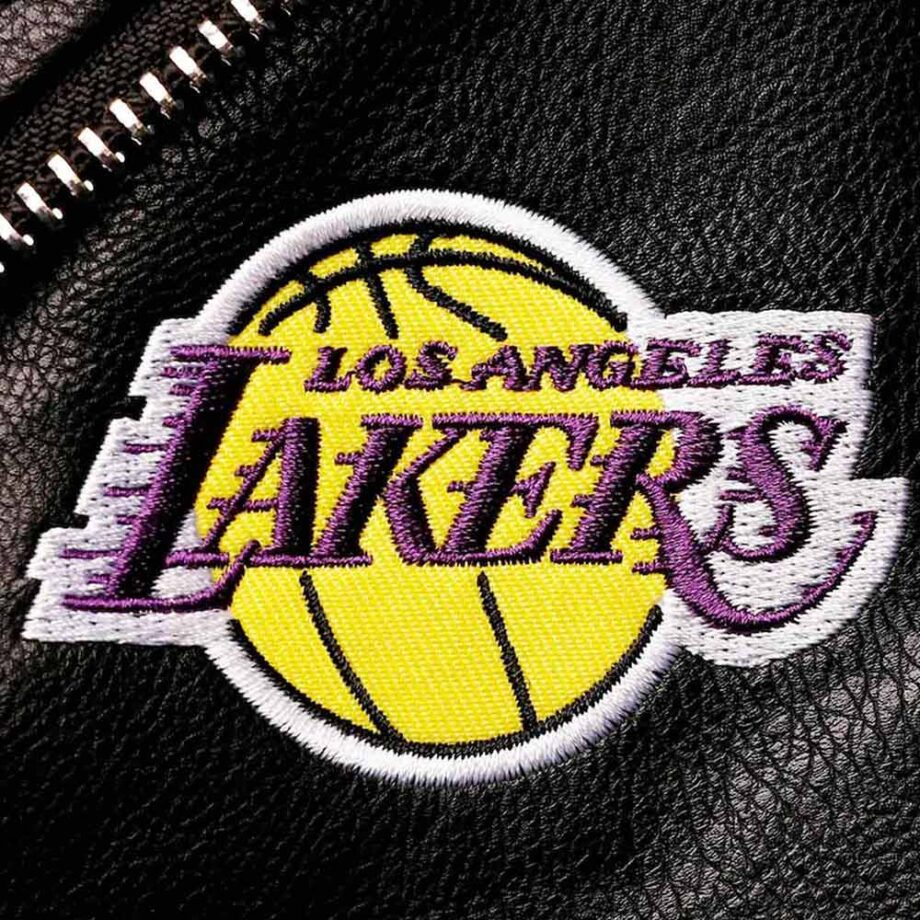 LA Lakers Black Moto Leather Jacket