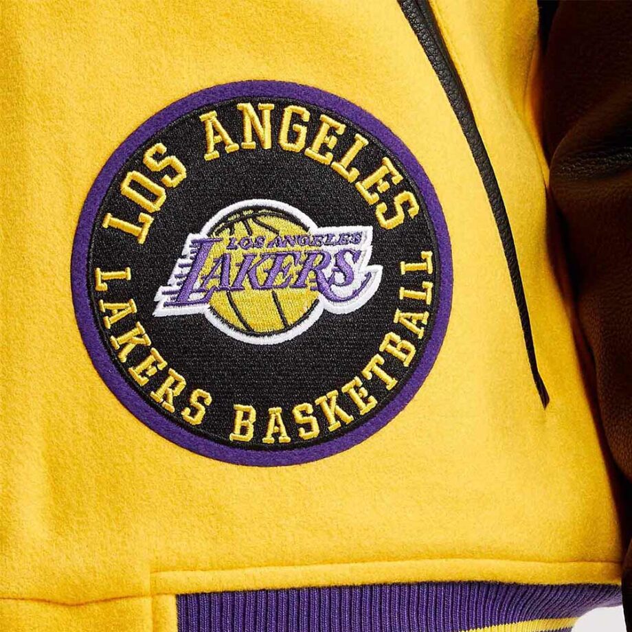 Mash Up Los Angeles Lakers Varsity Yellow & Black Jacket