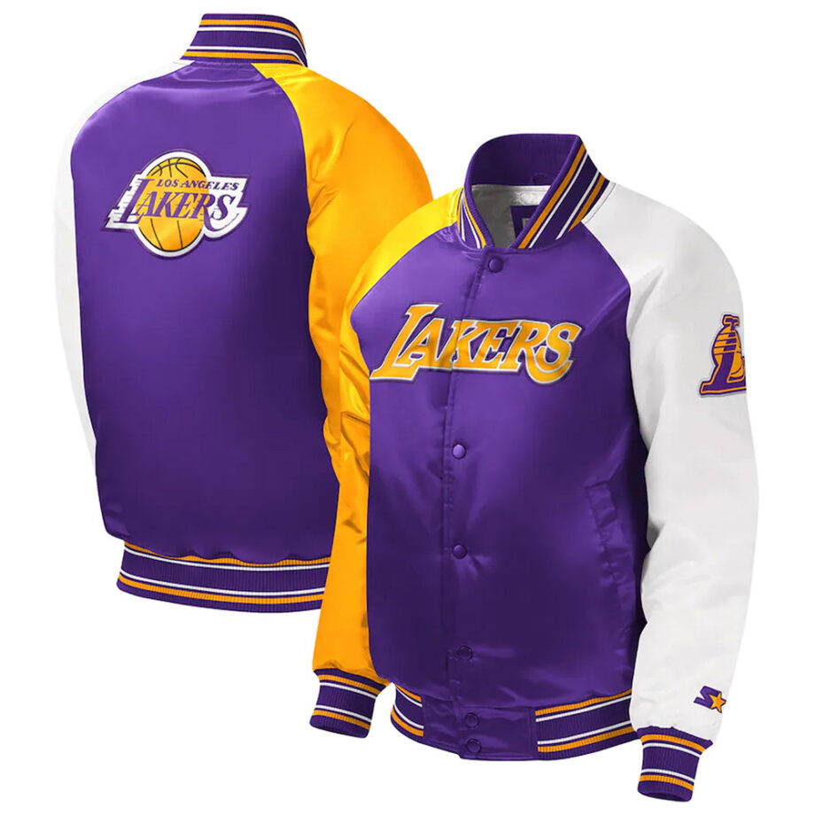 LA Lakers Youth Purple Varsity Satin Jacket