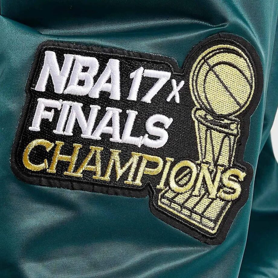 Mash Up Boston Celtics Green Satin Jacket