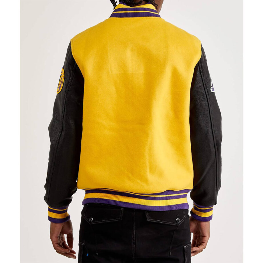 Mash Up Los Angeles Lakers Varsity Yellow & Black Jacket