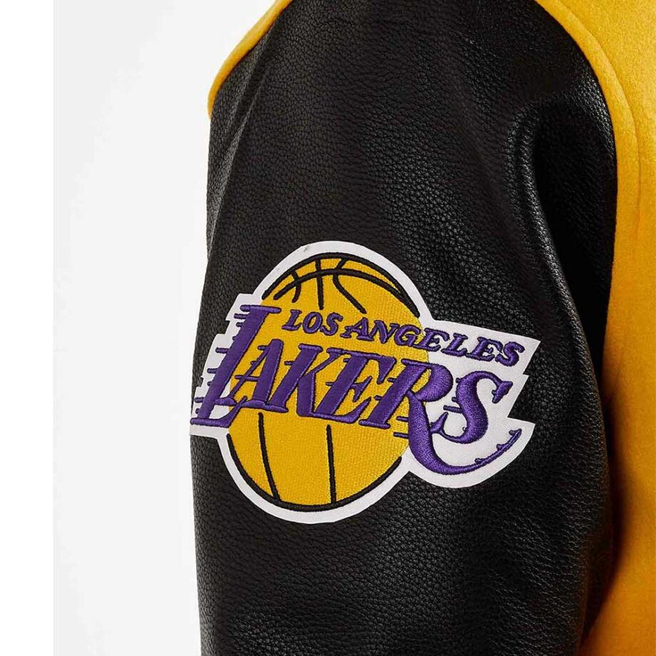 Mash Up Los Angeles Lakers Varsity Yellow & Black Jacket