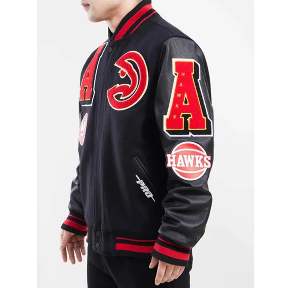 Mashup Atlanta Hawks Black Varsity Jacket