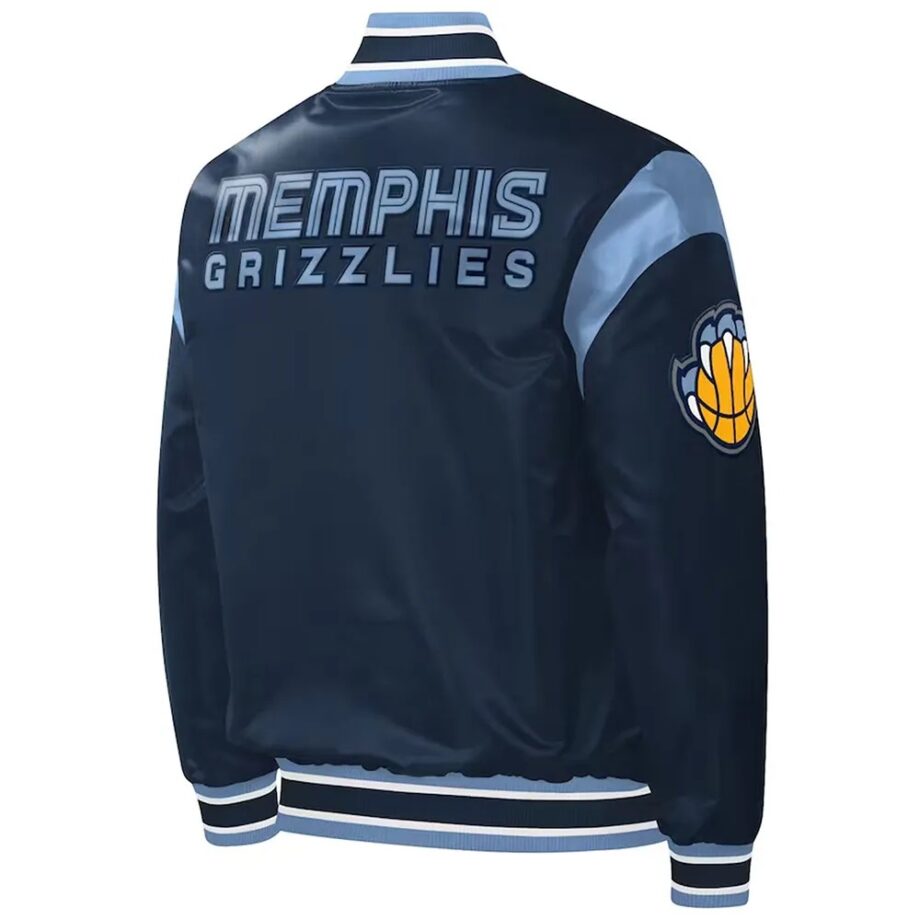 Memphis Grizzlies Force Play Navy Varsity Satin Jacket