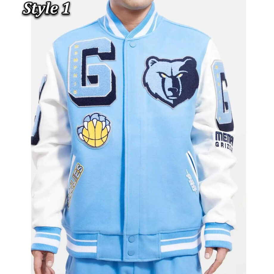 Memphis Grizzlies Blue & White Varsity Jacket