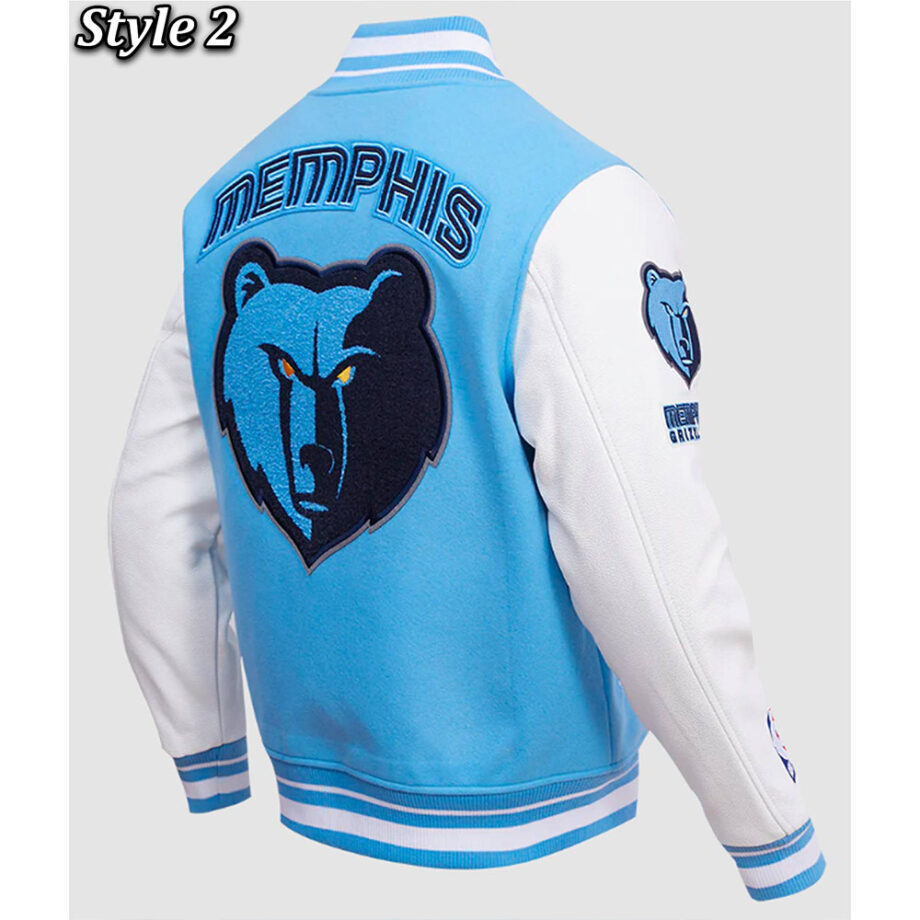 Memphis Grizzlies Blue & White Varsity Jacket