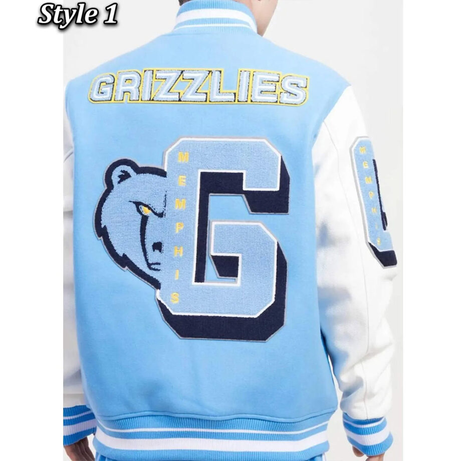Memphis Grizzlies Blue & White Varsity Jacket