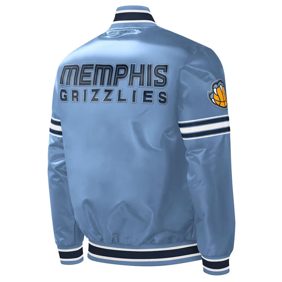 Memphis Grizzlies Light Blue Varsity Satin Jacket