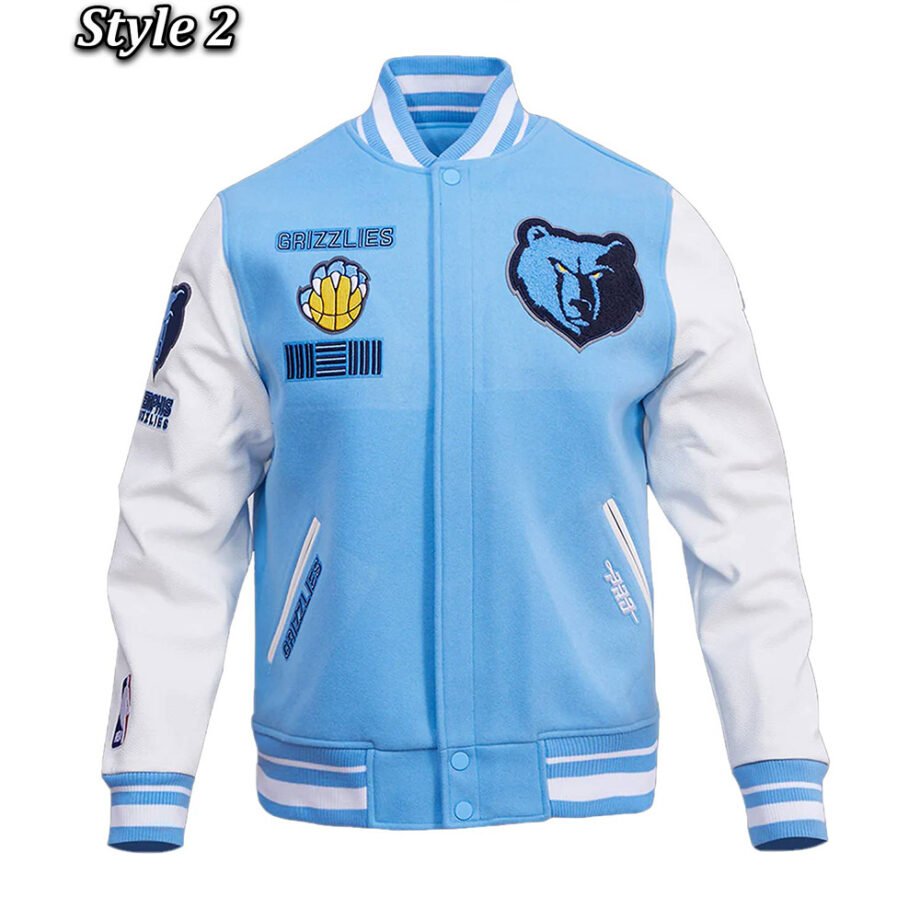 Memphis Grizzlies Blue & White Varsity Jacket