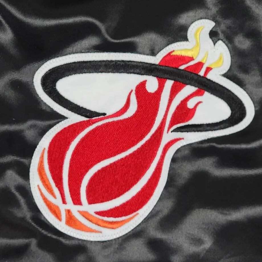 Miami Heat Teddy Black Varsity Satin Jacket
