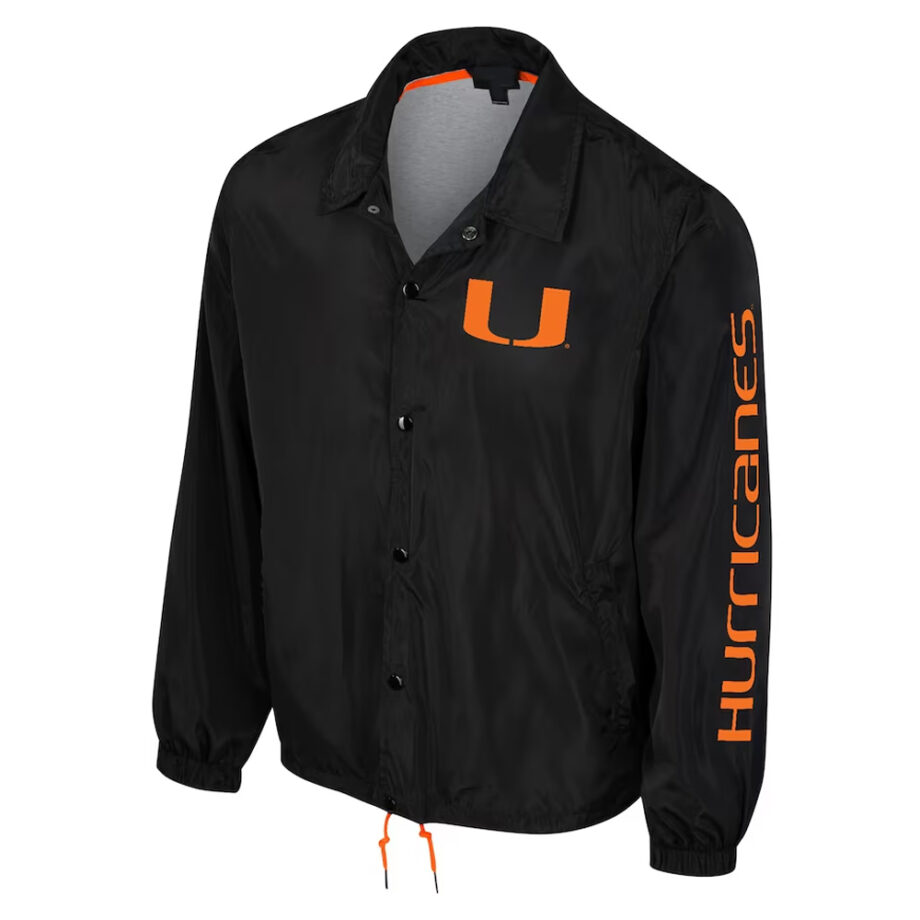 Miami Hurricanes Black Coaches Jacket