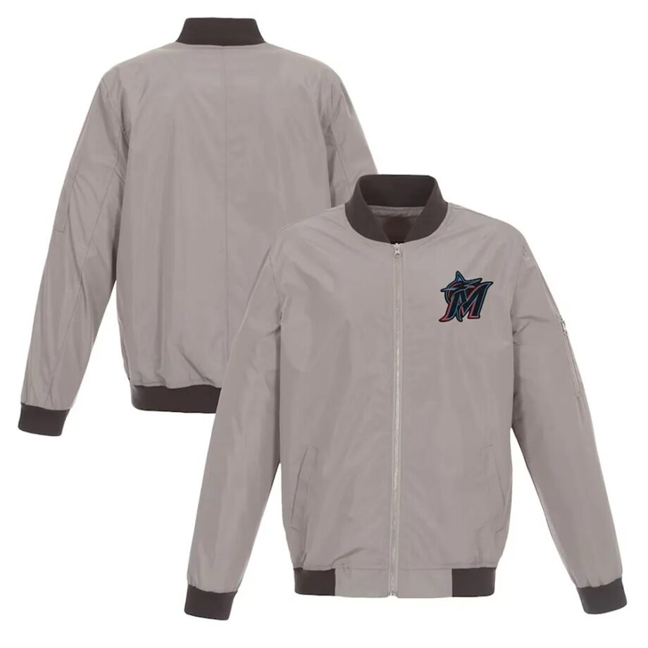 Miami Marlins Bomber Lightweight Nylon Jacket