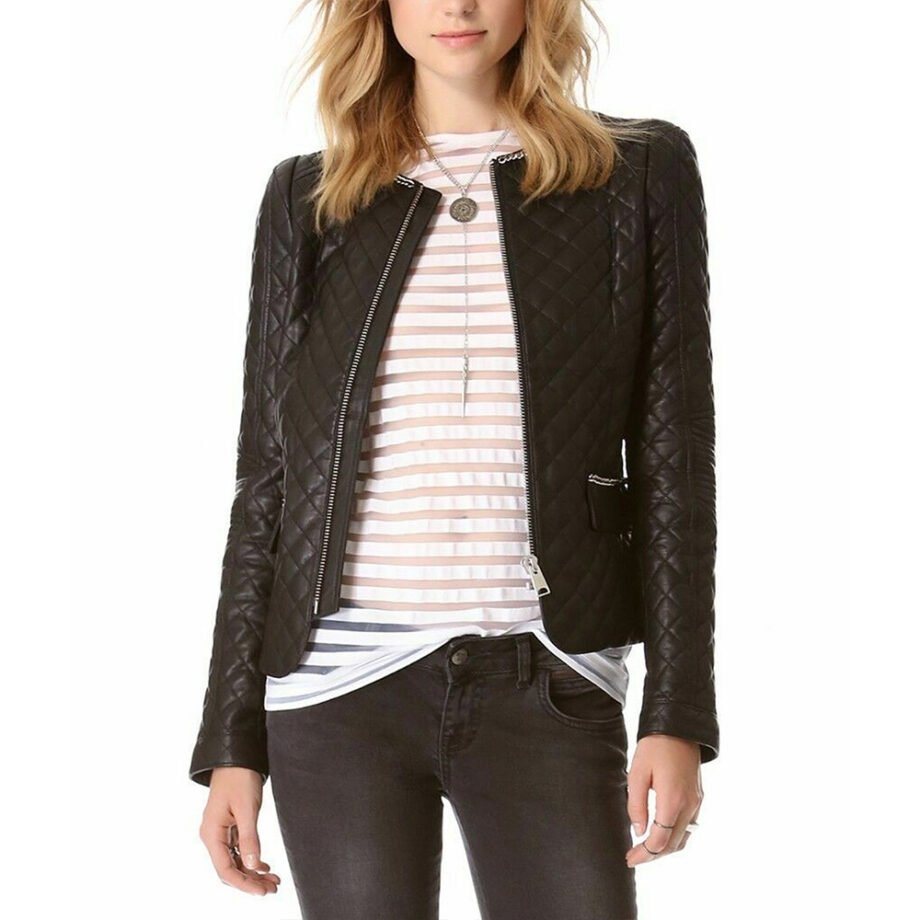 The Mindy Project Quilted Leather Jacket