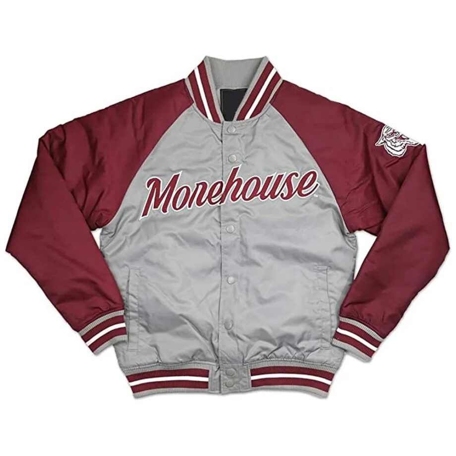 Morehouse Tigers Gray & Maroon Satin Jacket