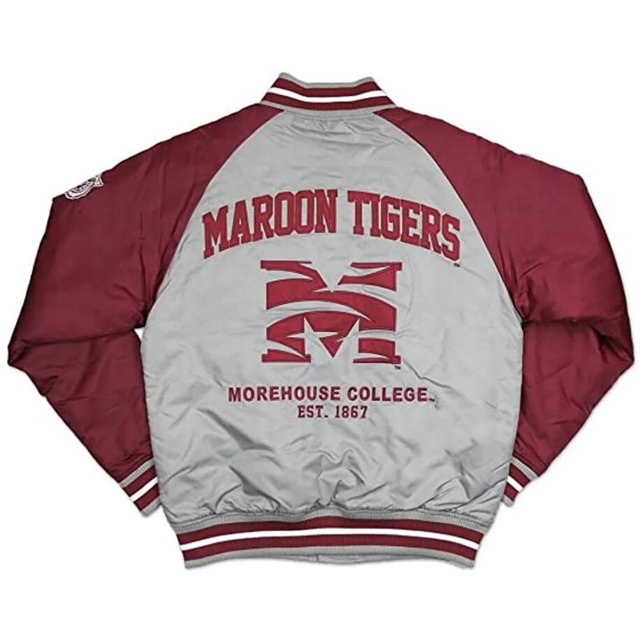 Morehouse Tigers Gray & Maroon Satin Jacket
