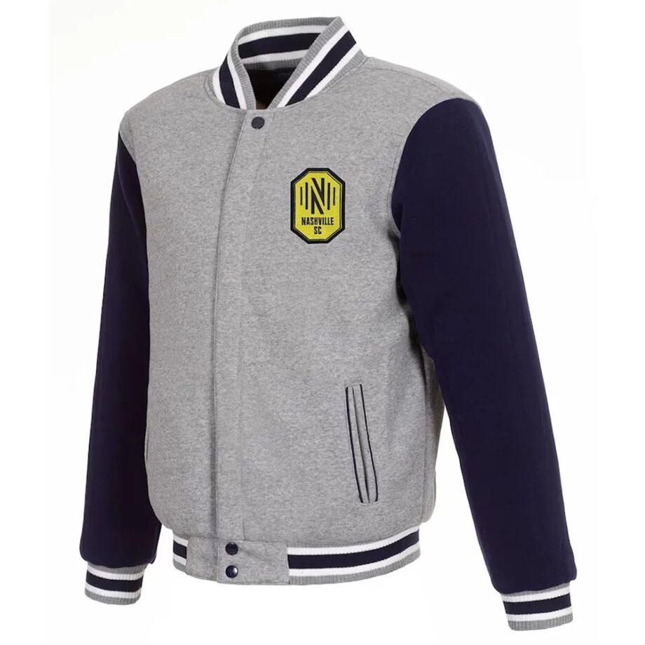 Nashville SC Gray & Navy Varsity Wool Jacket