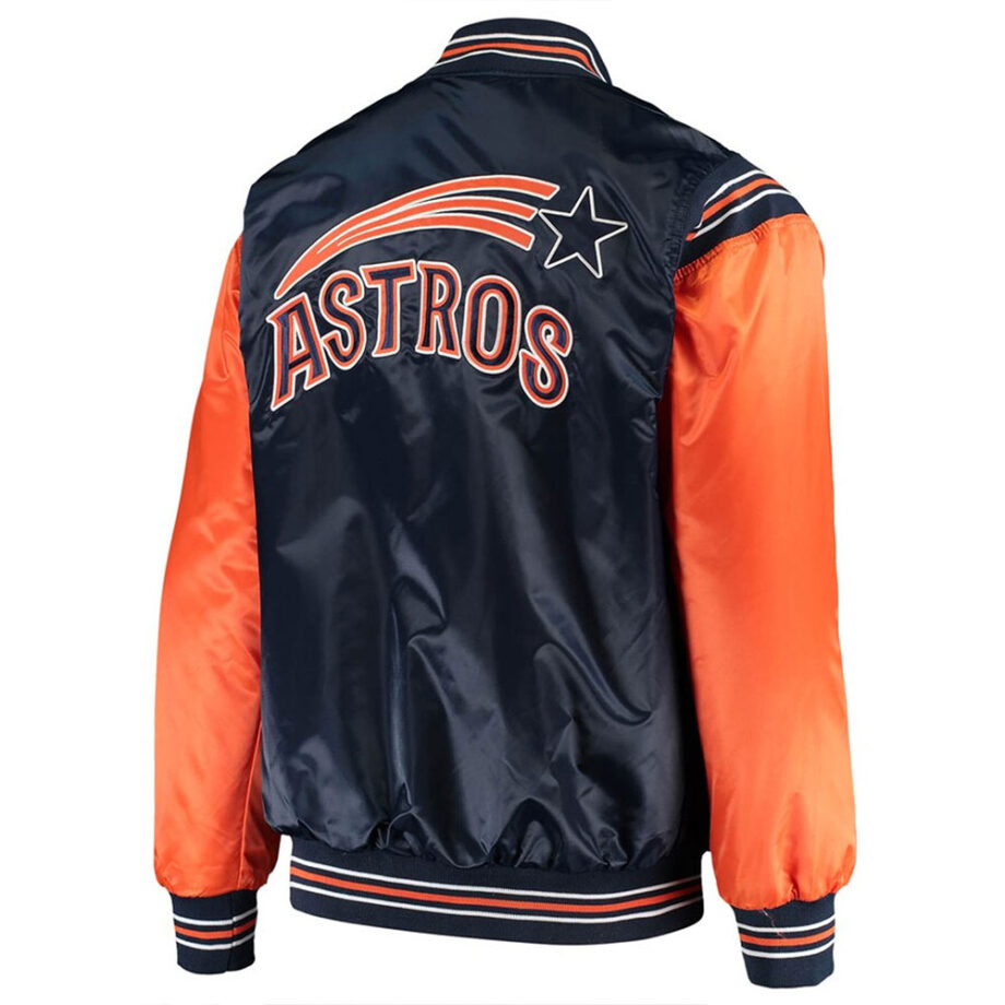 Enforce Houston Astros Navy/Orange Varsity Satin Jacket