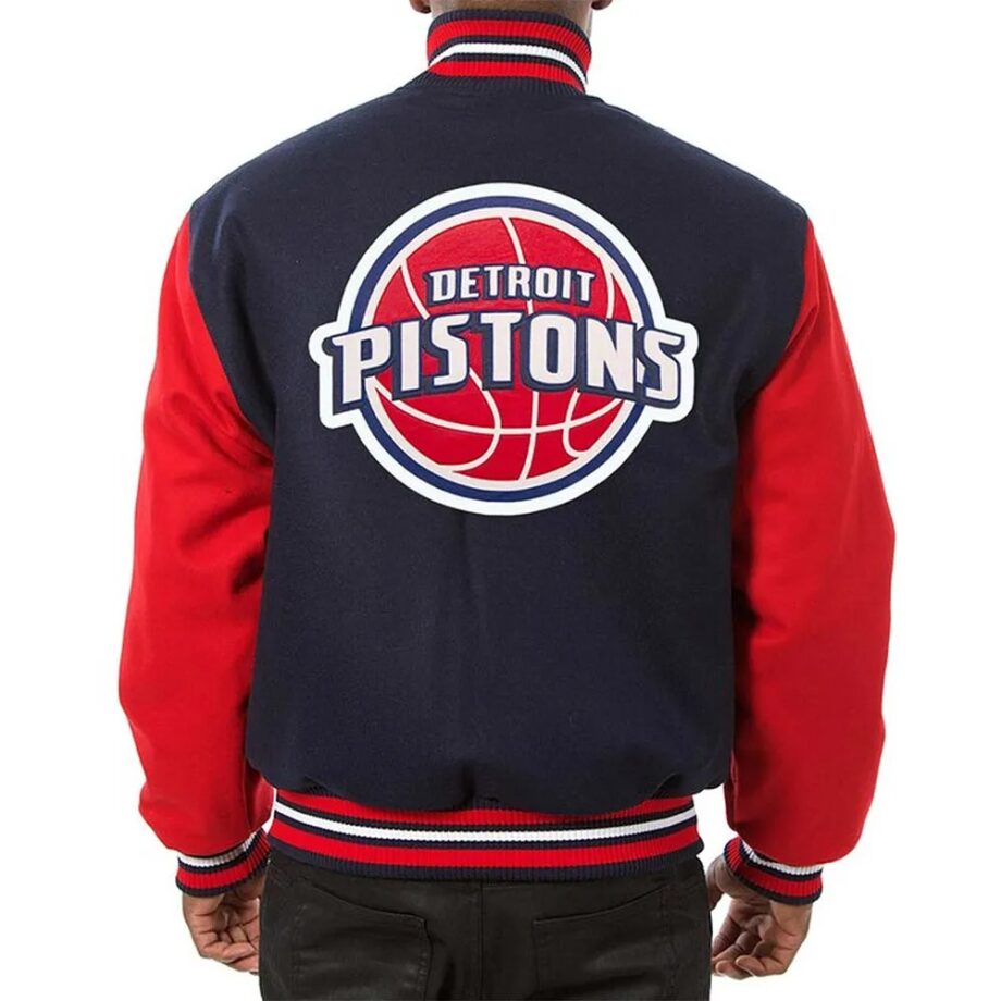 Detroit Pistons Navy/Red Varsity Wool Jacket