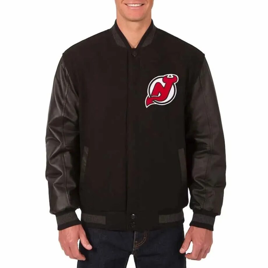 Charcoal/Black New Jersey Devils Varsity Jacket