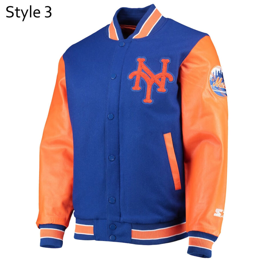 NY Mets Royal and White Varsity Jacket