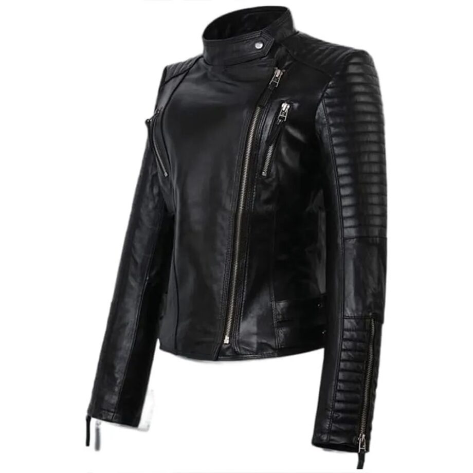 Nikita Season 3 Maggie Q Black Leather Jacket