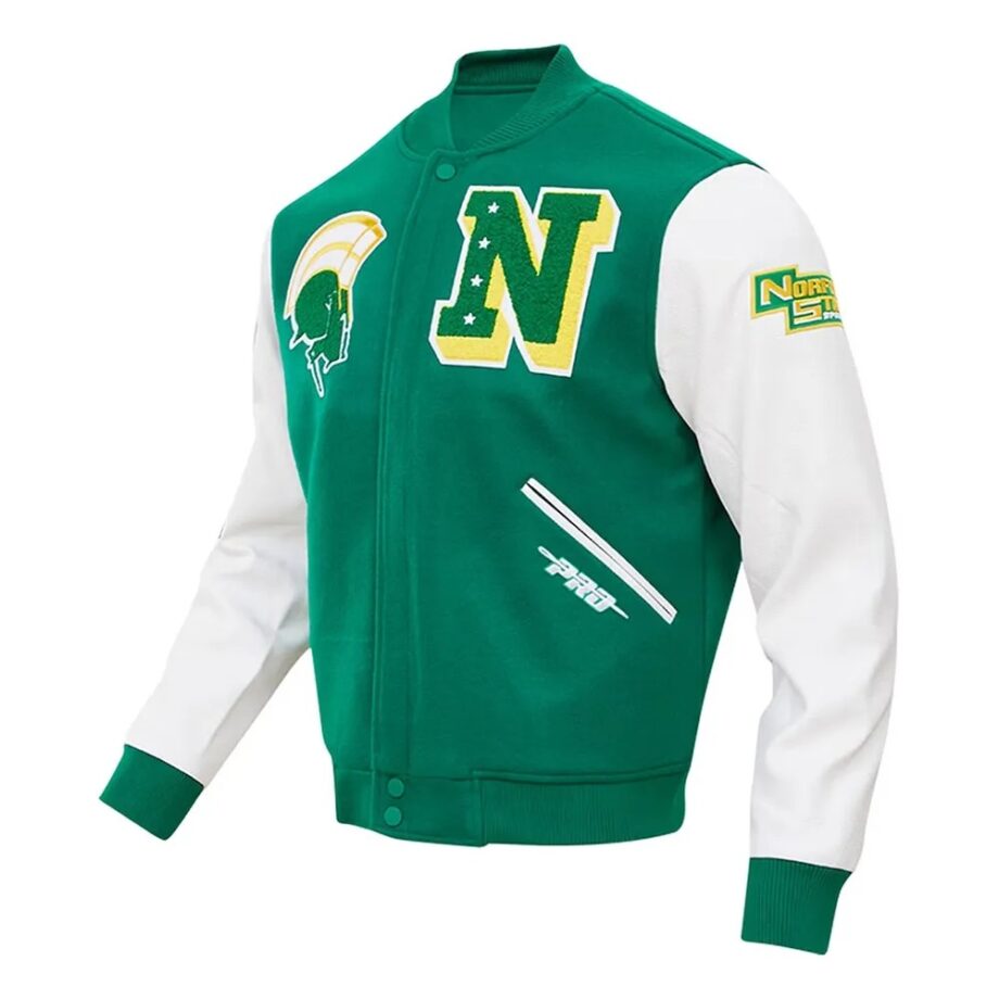 Norfolk State Spartans Green & White Varsity Jacket